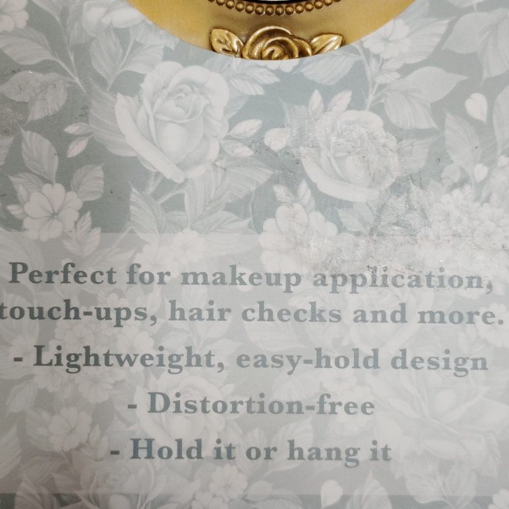 🌹*Lifestyle* GOLD FLORAL EMBOSSED Makeup Mirror🪞🌹 - Picture 4 of 4
